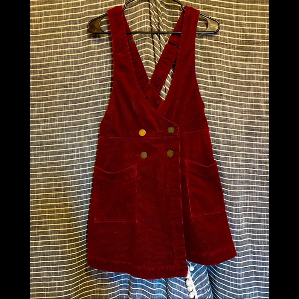 Free People Canyon Corduroy Skirt Jumper in Red